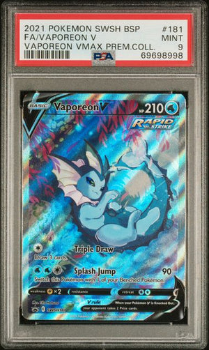 PSA 9 VAPOREON V VAPOREON VMAX PREM.COLL. 2021 POKEMON SWSH BLACK STAR PROMO